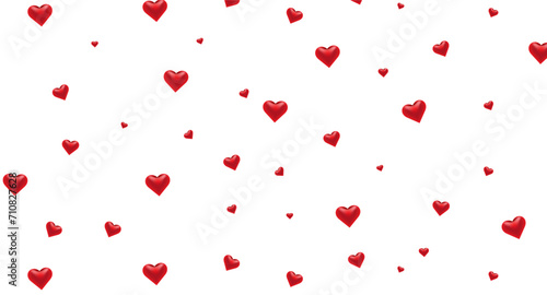 Seamless pattern red realistic hearts. Vector illustration of metal heart shaped. Ideal for luxury, romantic, and love design