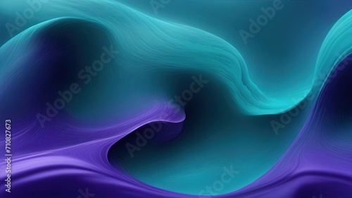 Teal and purple 3D waves abstract Background
