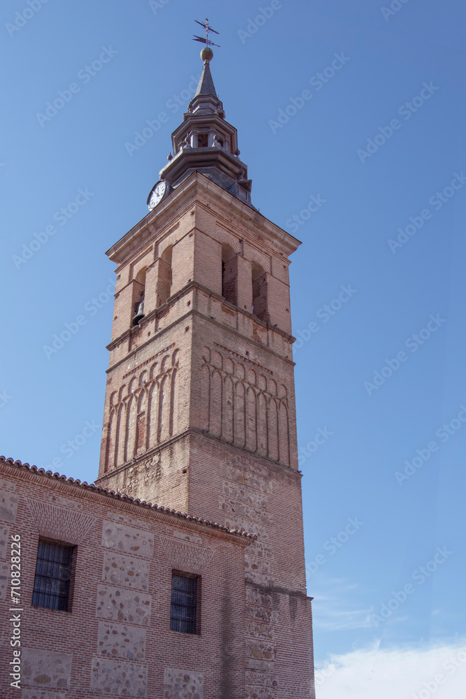 bell tower of the church of the Assumption in Navalcarnero, province of Madrid. Spain