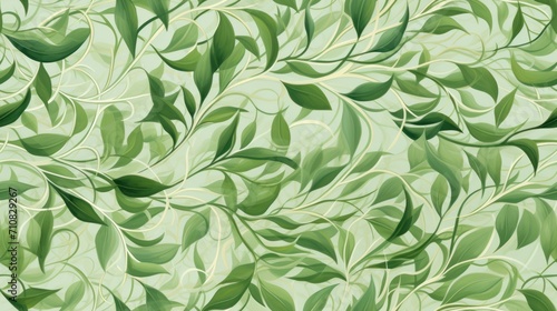  a close up of a green leafy pattern on a light green background with a white outline on the left side of the image.