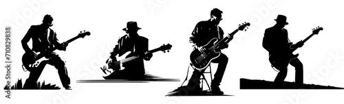 Hand drawn illustration of a set of musician 