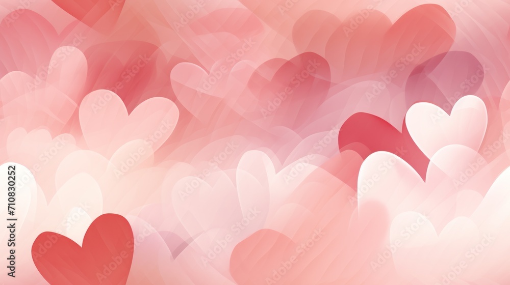  a bunch of red and white hearts on a pink and white background with a red heart on the left side of the image.