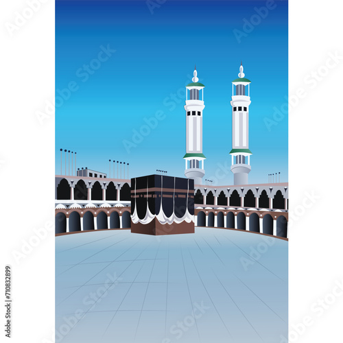 Kaaba vector In the haram Mosque
