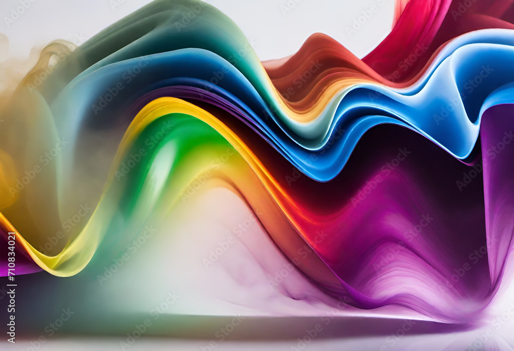 Obraz premium colorful rainbow smoke on white minimal background