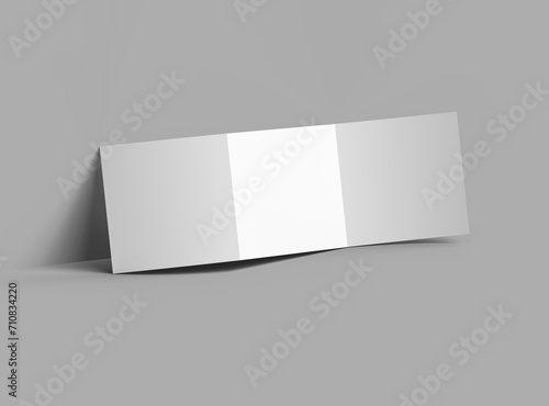 Blank square Z-fold brochure 3d render to present your design © DAkreev