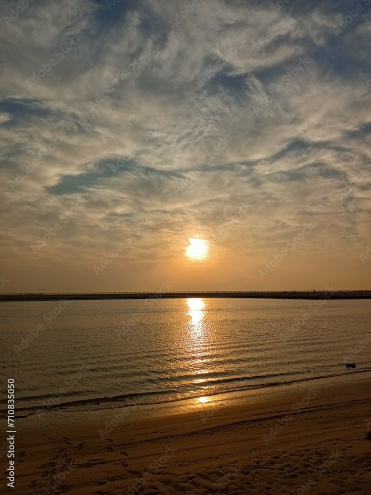 Fototapeta premium Dubai Beach Sun Set View