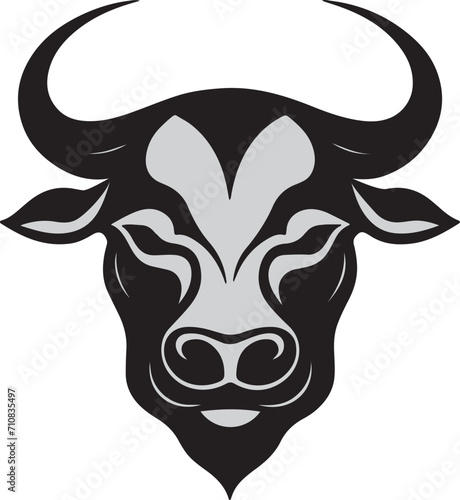 Bull head silhouette, Vector artwork of Bull head