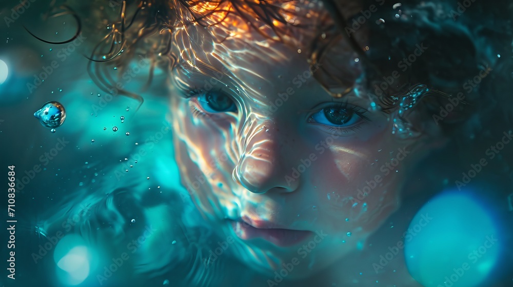 Kid in fluorescence lights Kid in fluorescence lights