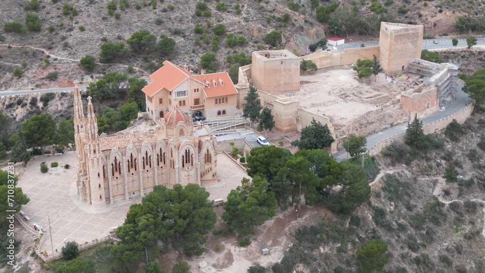 Santuario de Santa María Magdalena , vista aérea Novelda , Alicante   , España , 
