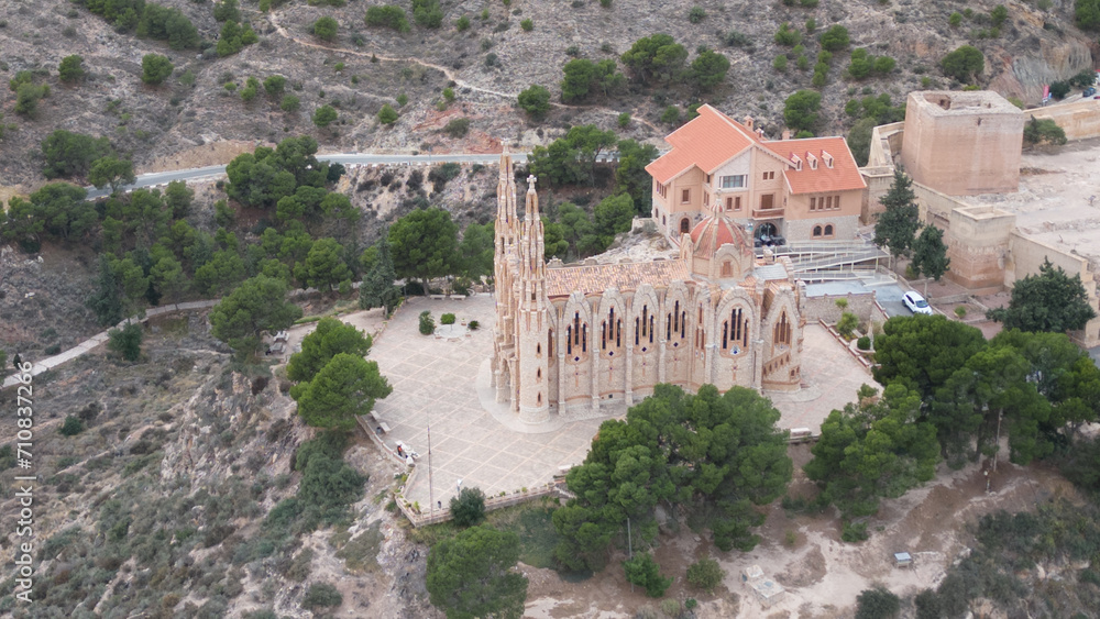 Santuario de Santa María Magdalena , vista aérea Novelda , Alicante   , España , 