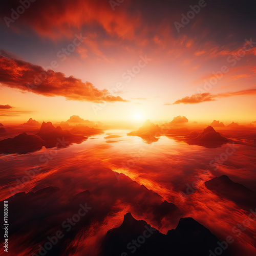 Abstract red sunset.