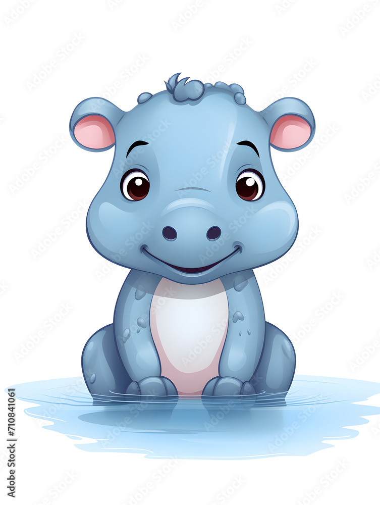 Illustration of cute hippo isolated on white background Illustration of cute hippo isolated on white background