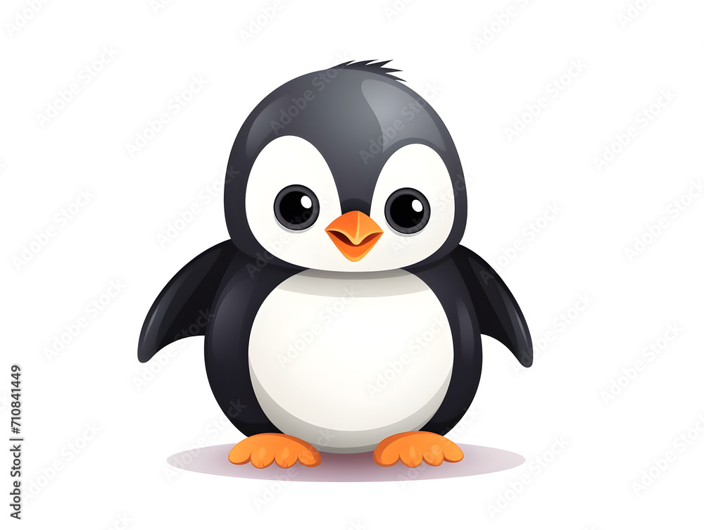 Fototapeta premium Illustration of a cute Pinguin on white background