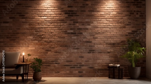 a textured bricks background becomes a visual statement, the interplay of light and shadow accentuating the raw beauty of each brick. © Balqees