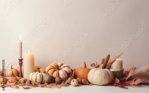 Thanksgiving card mockup with space for text