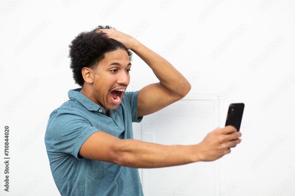 selfie with surprised expression selfie with surprised expression