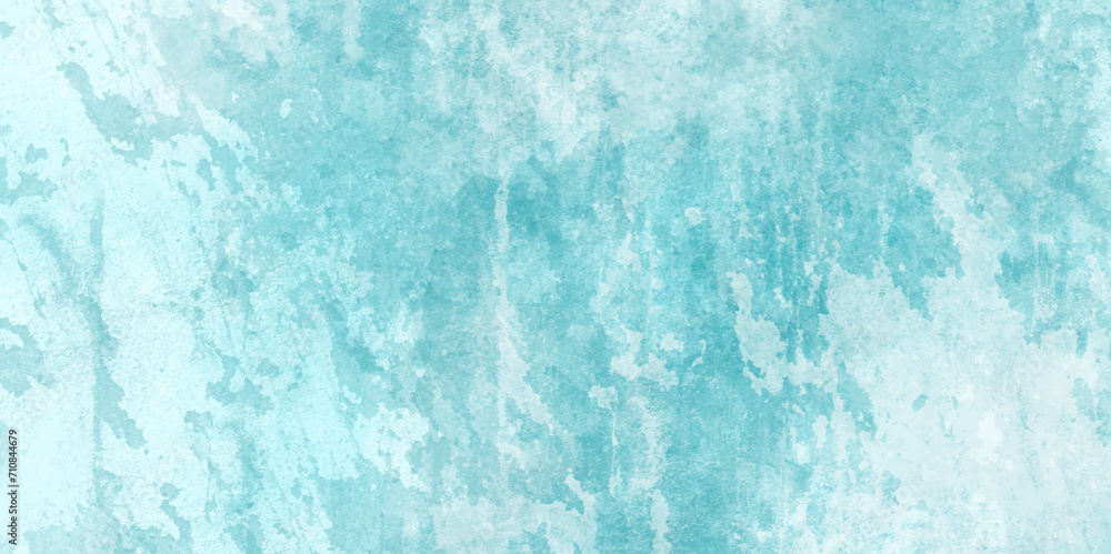 Sea green watercolor background hand-drawn. Blue chalk brush strokes background. Blue sky shades color watercolor illustration. Teal Sky blue white distressed overlay with grainy, vivid textured glit