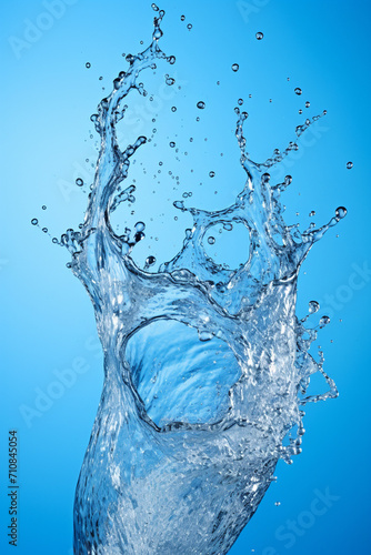 Splash of water on a blue background
