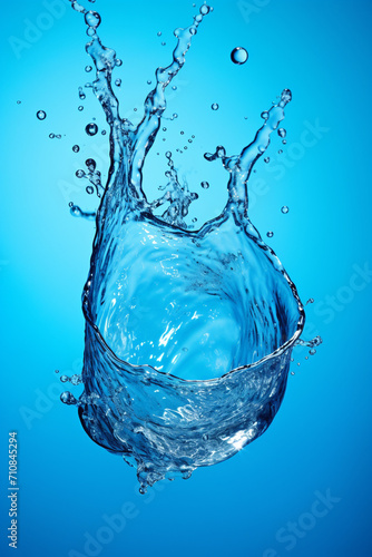 Splash of water on a blue background