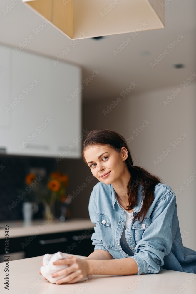 Morning Beauty: Attractive Young Caucasian Woman in a Modern Kitchen, Relaxing with a Healthy Breakfast Morning Beauty: Attractive Young Caucasian Woman in a Modern Kitchen, Relaxing with a Healthy Breakfast