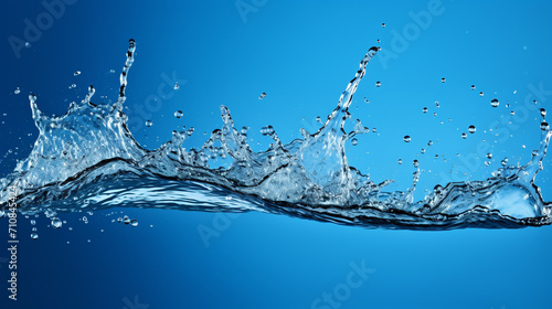 Splash of water on a blue background
