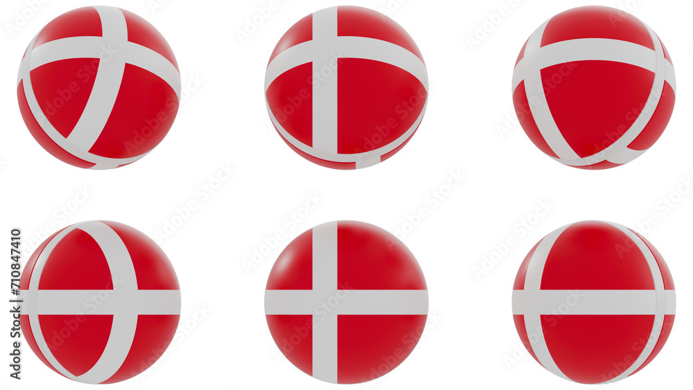 Ball with Denmark country flag on transparent background. PNG of ...