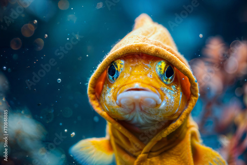 Fish in Hoodie with Big Eyes. Created with Generative AI