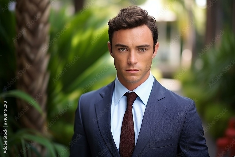Professional Portrait of a Businessman Against a Natural Backdrop Professional Portrait of a Businessman Against a Natural Backdrop