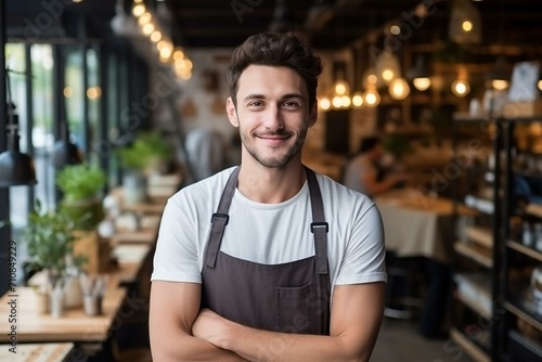 Confident Entrepreneur in a Modern CafÃ©