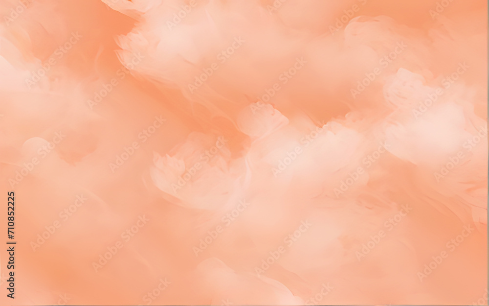 Fototapeta premium Light pink peach color with white smoke, wave texture, paint splashes, and abstract watercolor background