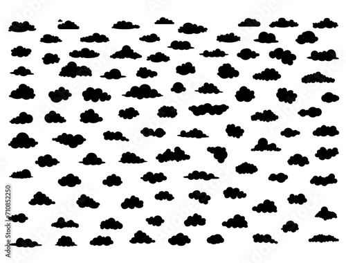 Clouds silhouette vector art white background