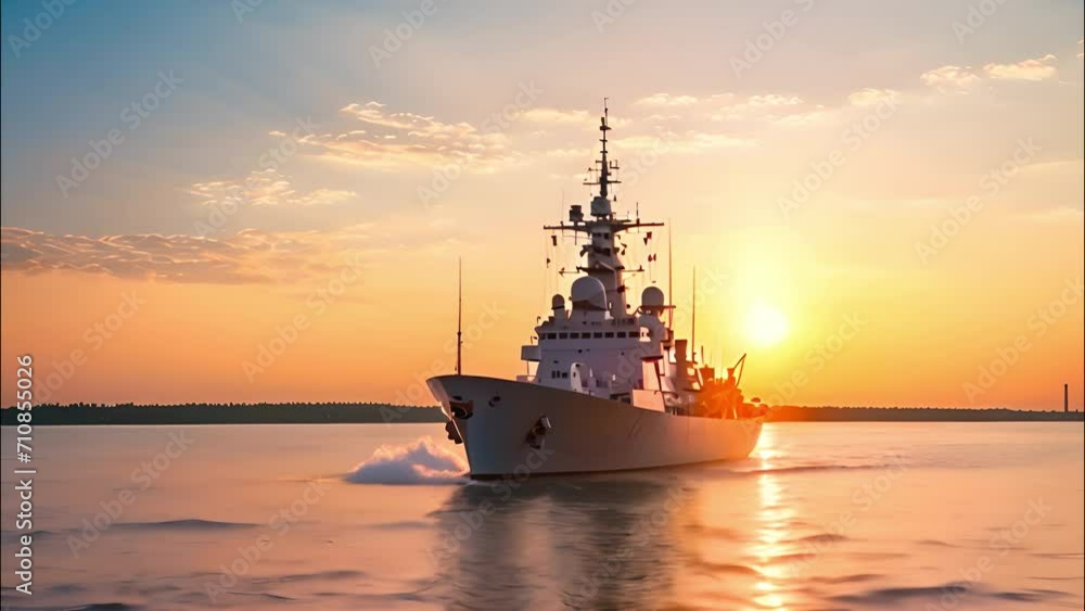 A Large Ship Sailing Across a Body of Water A Large Ship Sailing Across a Body of Water