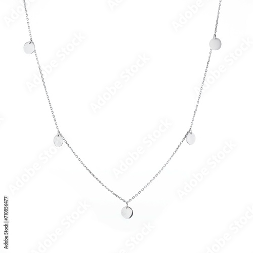 Wallpaper Mural Silver Necklace with Chain Isolated on White Background Torontodigital.ca