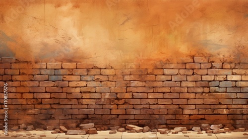 the rugged charm of a bricks background against a spotless canvas  presenting a visually engaging scene with each brick as a distinct element.