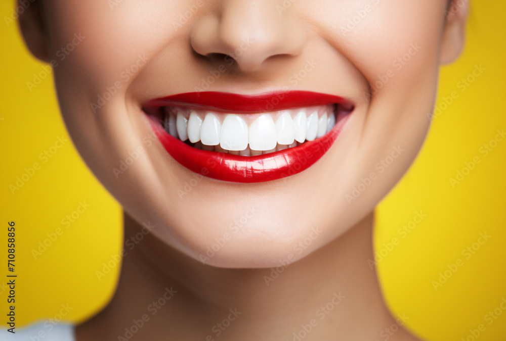 Fototapeta premium Smile makeovers teeth whitening, in the style of minimalistic compositions, spontaneous gesture, macro perspectives, light white
