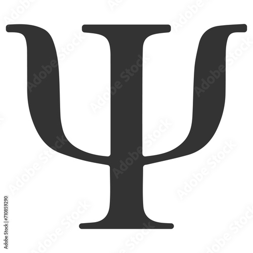 Psi symbol isolated on white background. Psi icon.