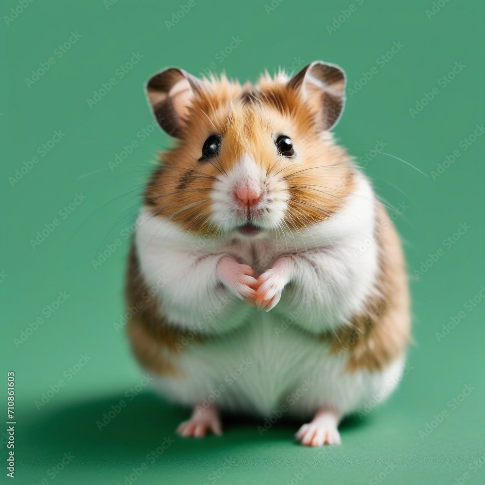 hamster isolated green background. ai generative hamster isolated green background. ai generative