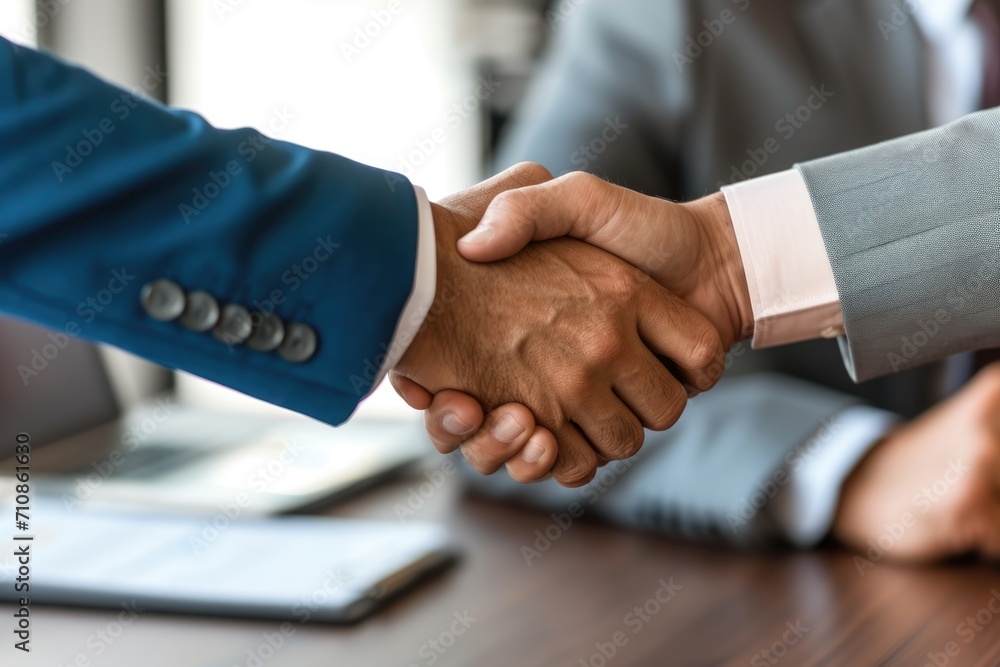 Successful Job Negotiation: Managers discussing the Close of Important Contract