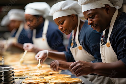 Culinary School: Chefs guide students in perfect pancakes., generative IA