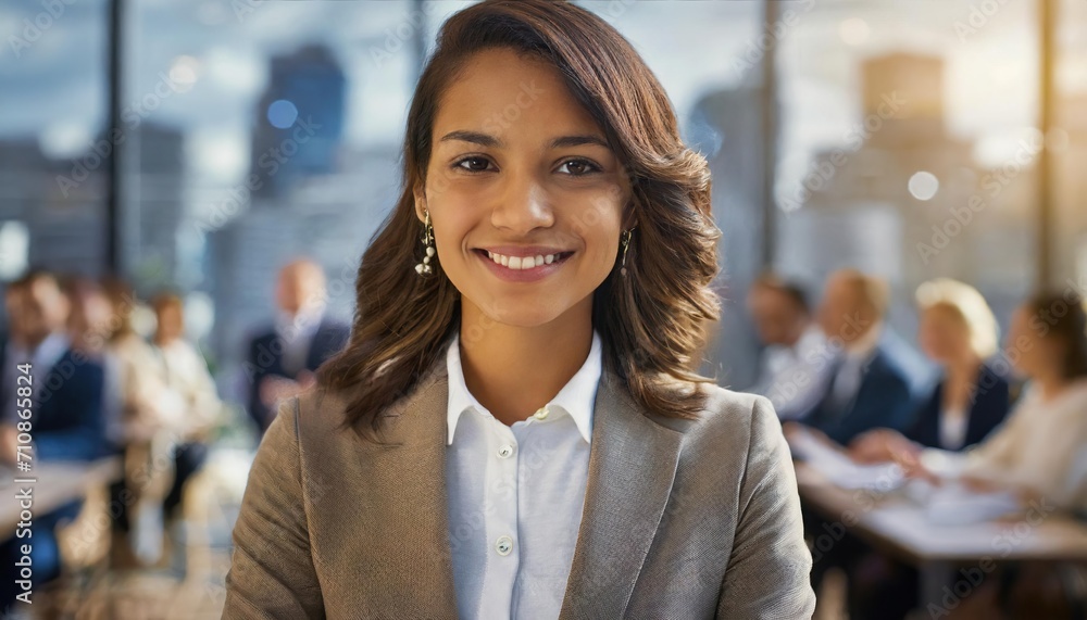 Confident businesswoman delivering a corporate presentation Confident businesswoman delivering a corporate presentation