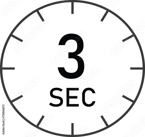 3 seconds timer sign vector design suitable for many uses 