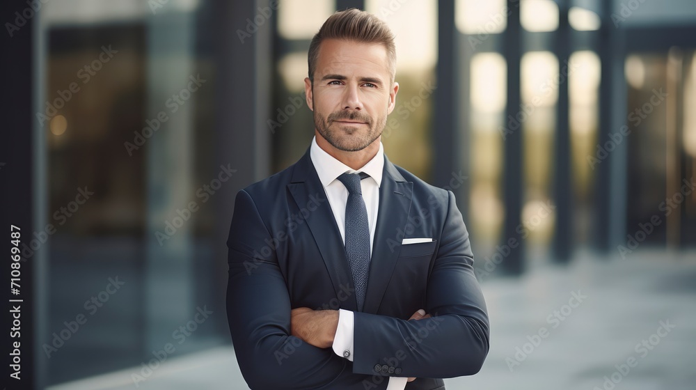 Confident Businessman in Urban Setting Confident Businessman in Urban Setting