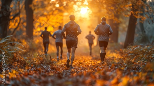 People go jogging together, healthy sporting lifestyle