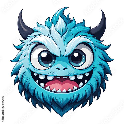 Illustration of A Monster Face with Transparent Background
