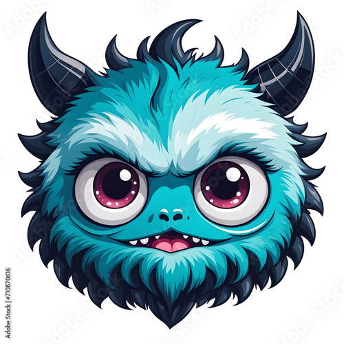 Illustration of A Monster Face with Transparent Background