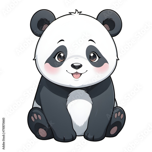 A Cute Panda Illustration with Transparent Background