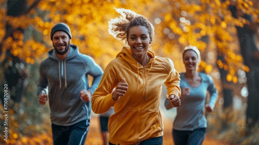 People go jogging together, healthy sporting lifestyle People go jogging together, healthy sporting lifestyle