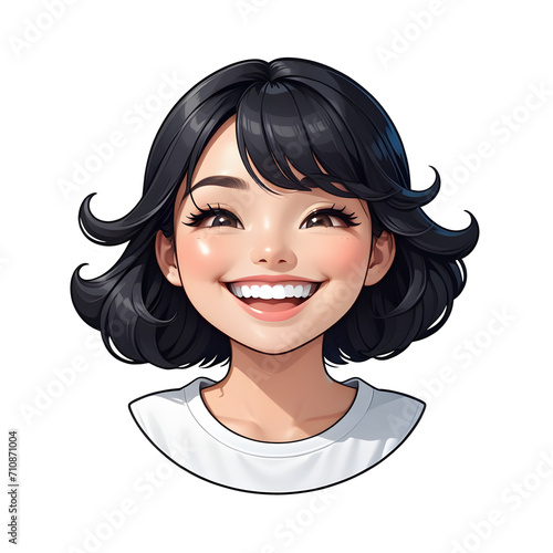 Smile Woman Illustration with Transparent Background