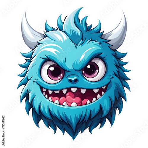 Illustration of A Monster Face with Transparent Background