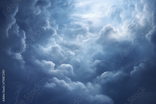 Graphic resources of blue smoke, mist, cloud, thunder, storm or dye, paint floating in water or levitating in air. Abstract, minimalist and surreal blank background with copy space